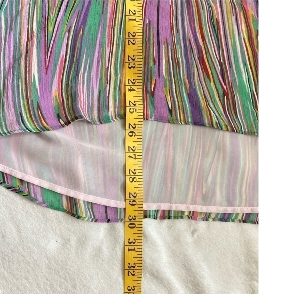 Sundance Multistripe V-Neck Long Sleeve Blouse in Pastel Hues - Picture 4 of 9